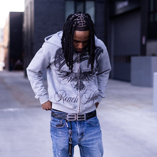 V2 Ascetic "Reach Higher" Acid Wash Hoodie