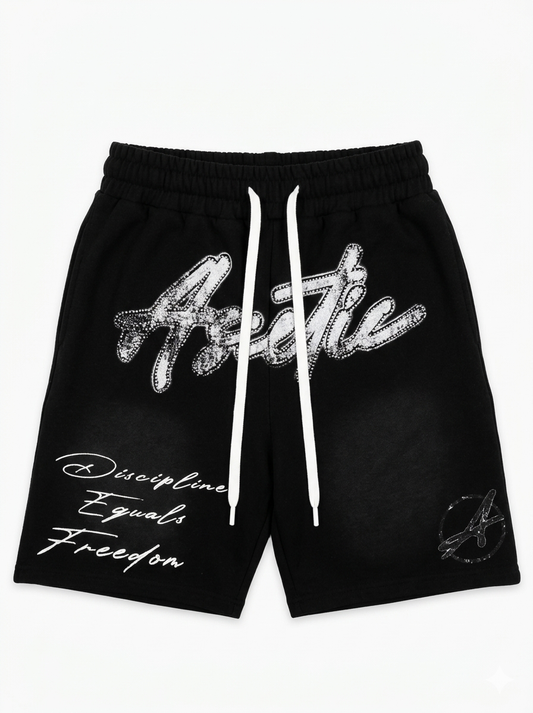 Ascetic "Freedom" Rhinestone Shorts